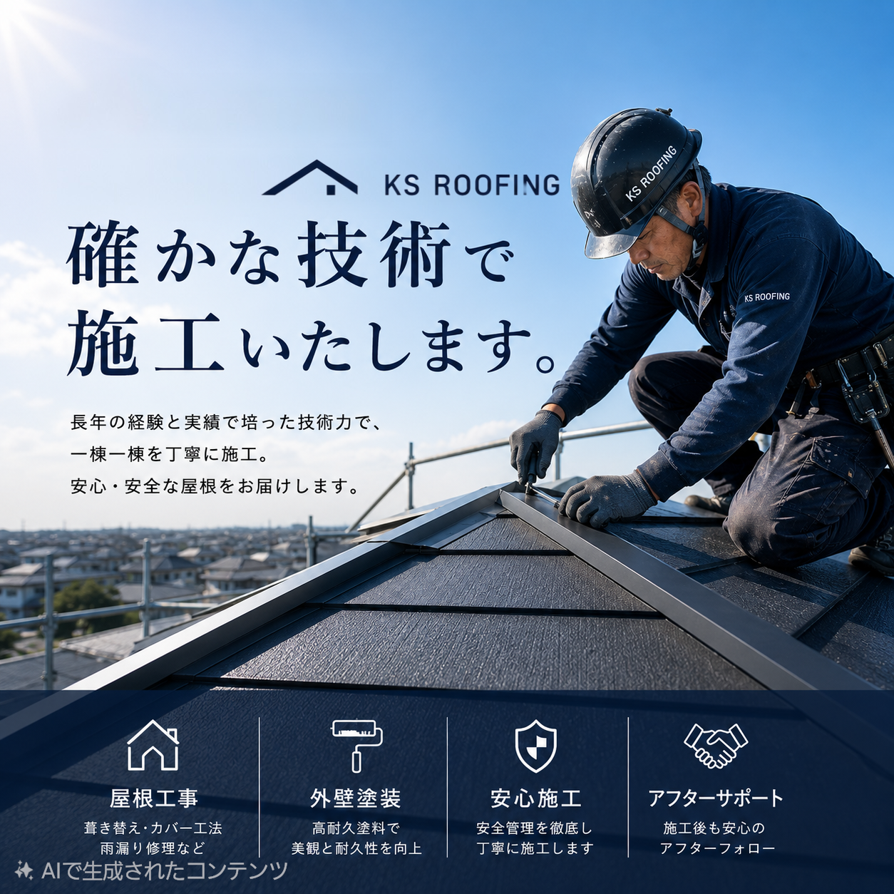 業歴の長いスタッフによる確かな技術で施工いたします